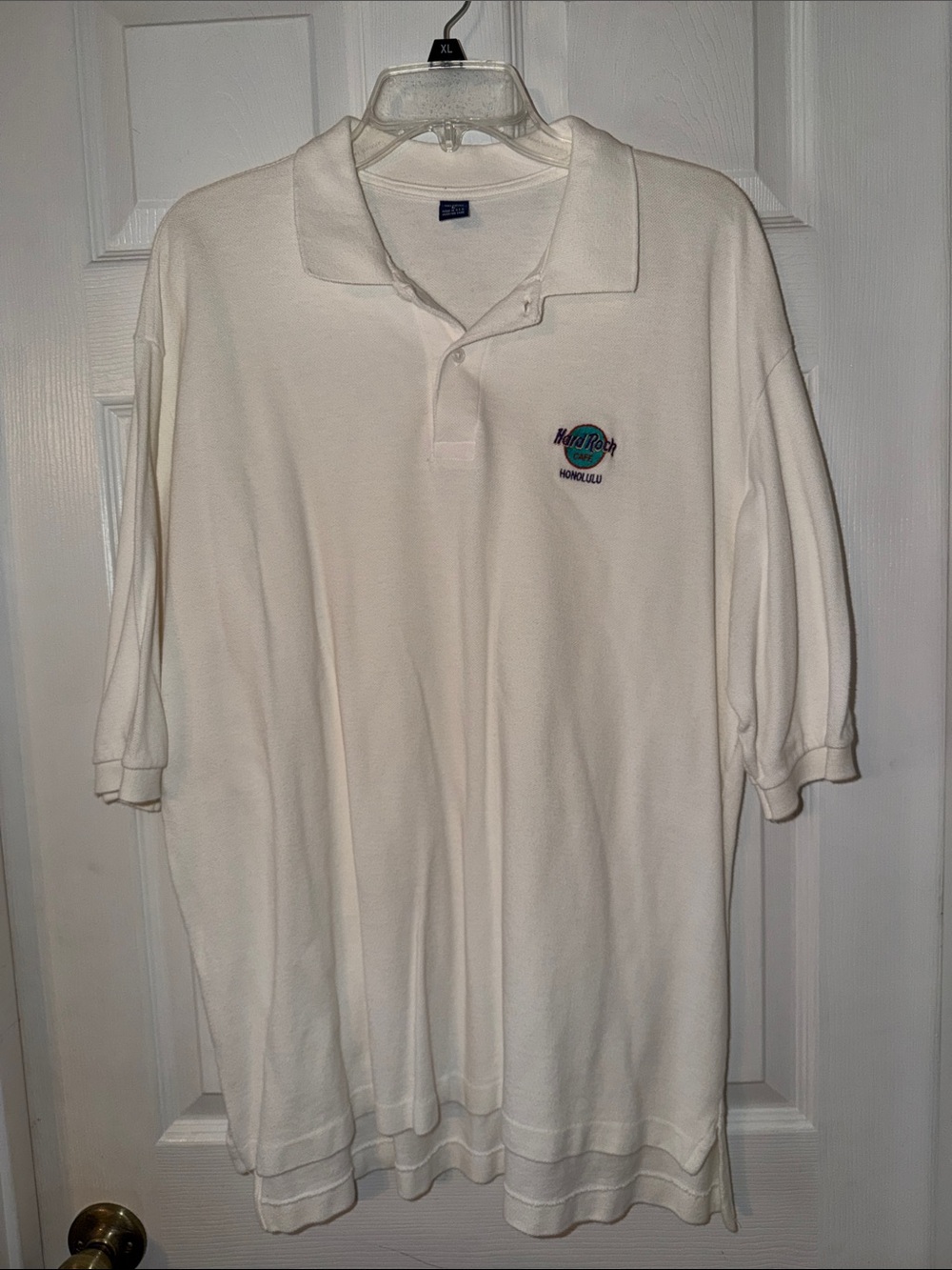 Men’s White Honolulu Hard Rock Cafe Polo shirt, size Large
